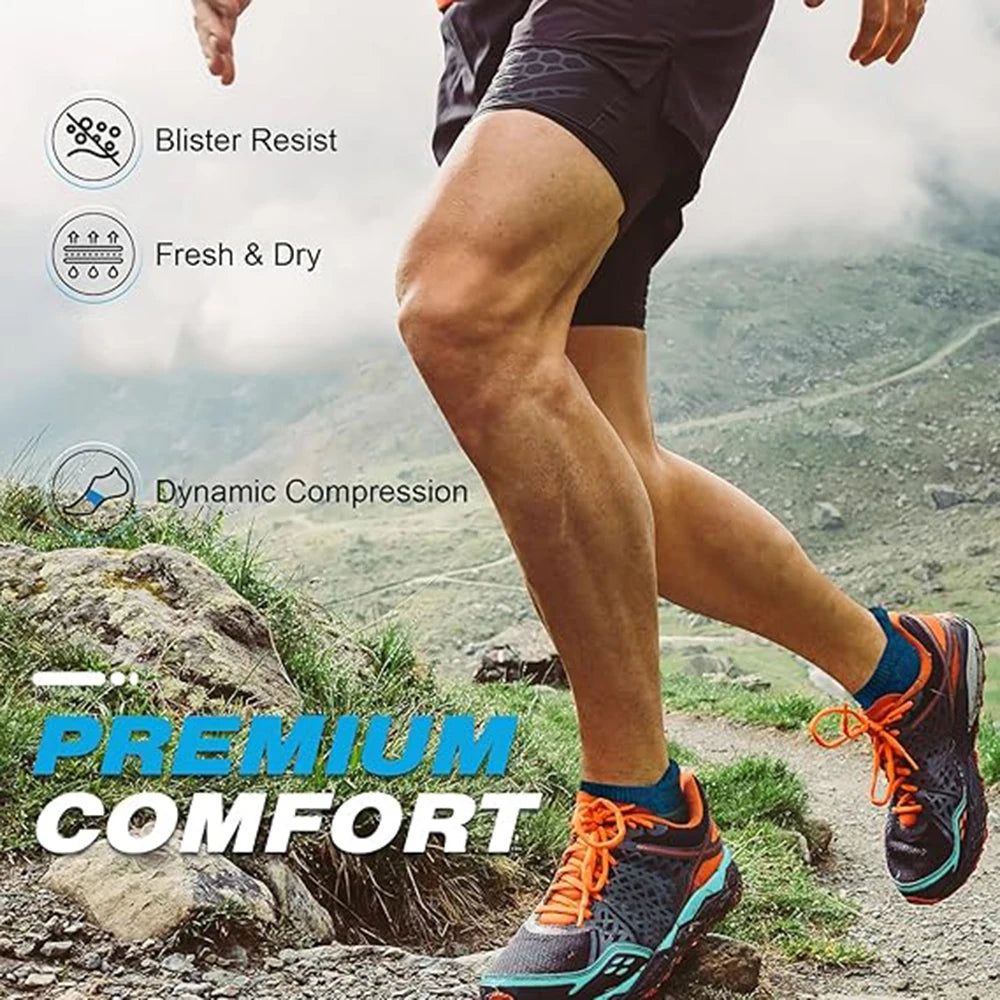 3/1 Pairs Professional Sport Socks Men's marathon running Compression Long Socks Outdoor Mountain climbing Training Short Sox
