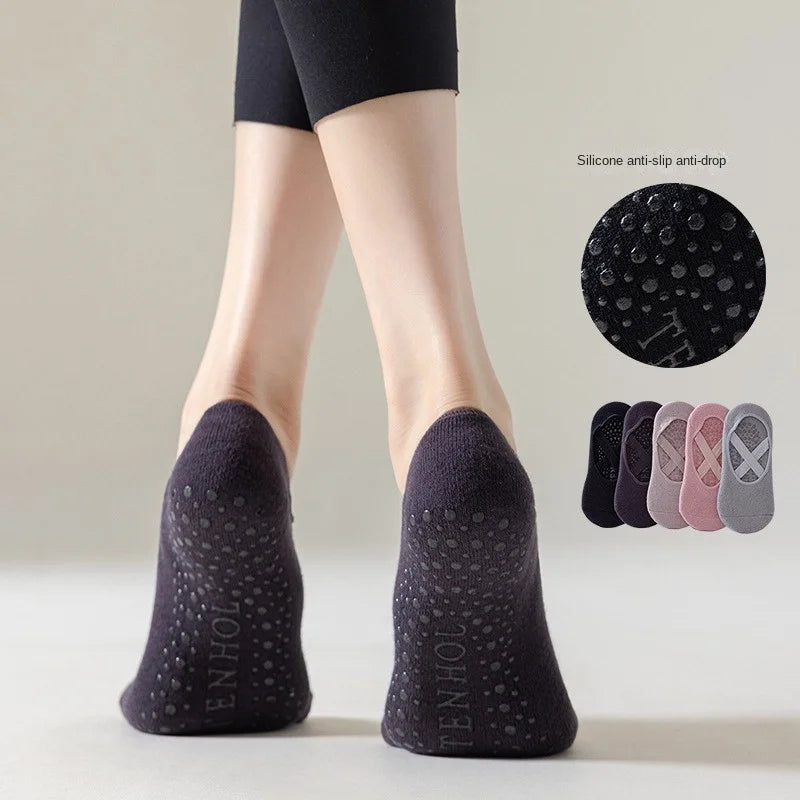 1Pair Professional Yoga Socks Women Cotton Silicone Non-slip Pilates Grip Towel No-Show Barre Sock EUR 34-39