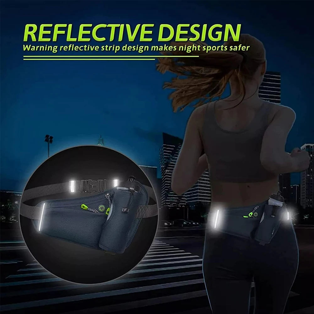 1Pcs Running Fanny Pack with Water Bottle Holder - Running Belt With Water Bottle Holder and Pouch - Travel Fanny Pack