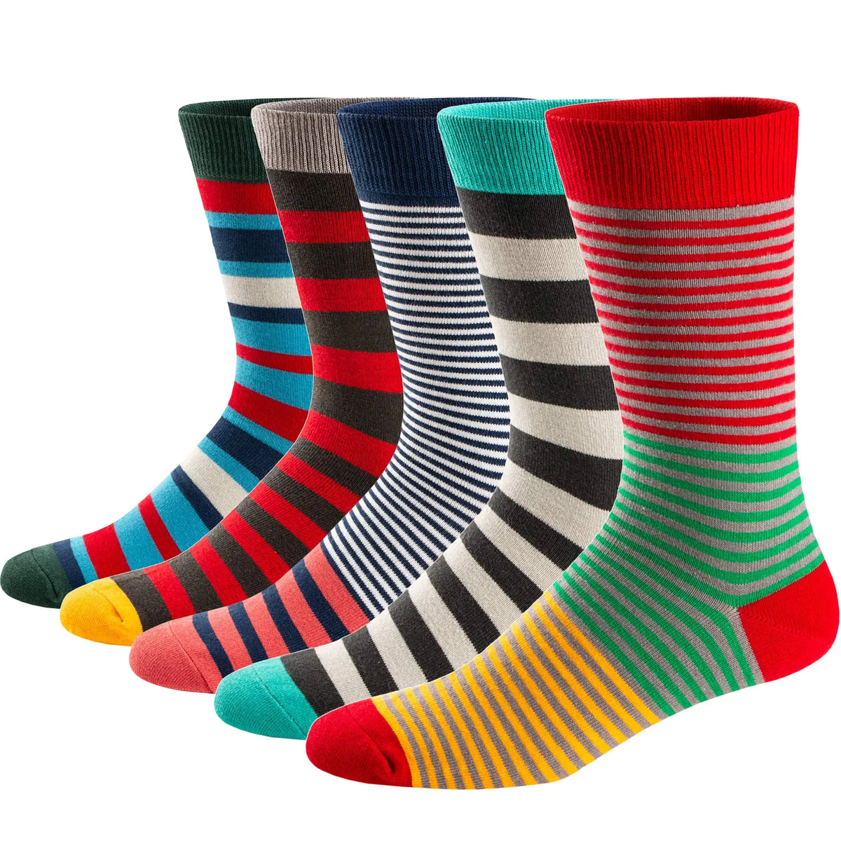 5 Pairs Mens Dress Socks Plus Large Size,High Quality Combed Cotton Crew Socks,Black Cool Argyle Breathable Casual Socks for Men