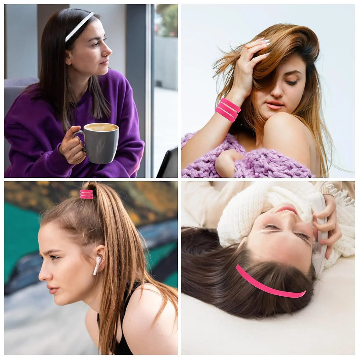 12 Pcs Thin Elastic Headbands Non Slip Sport Sweatbands for Running Soccer Basketball Cycling Workouts Gym Tennis Hiking Volleyb