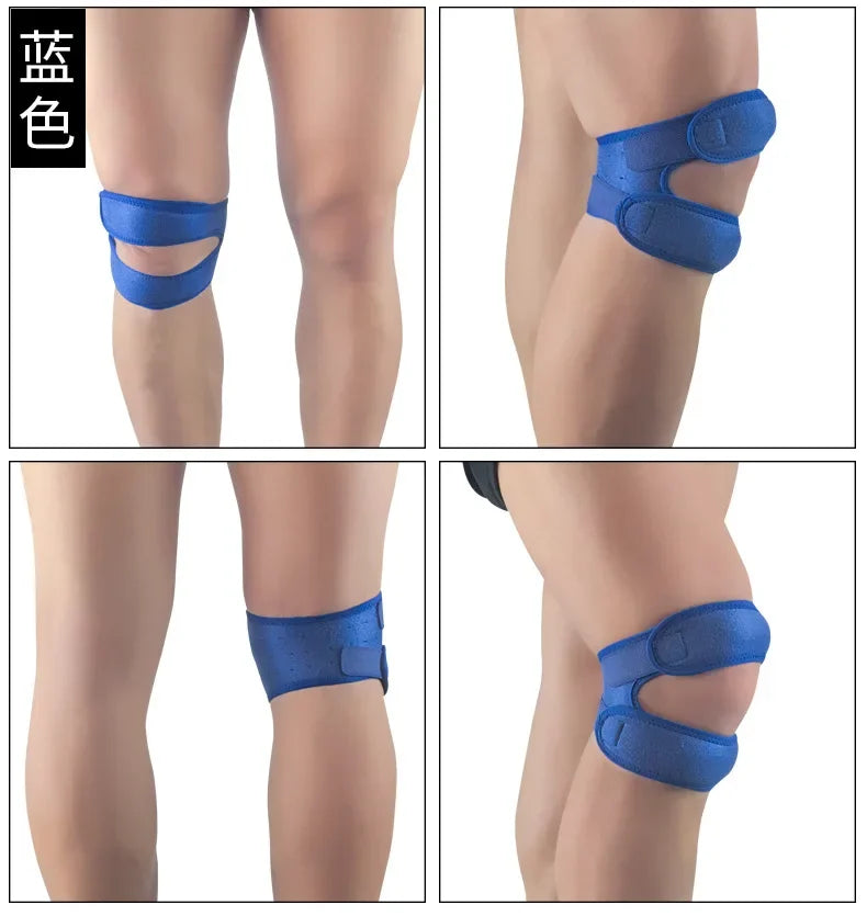1 PC Sport Kneepad Double Patellar Knee Strap Adjustable Anti-Slip Knee Support Open Knee Wrap Band for Injury Joint Pain Relief