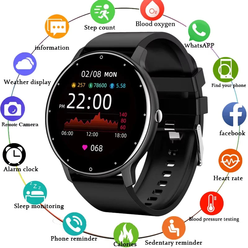 LIGE Smart Watch Women Men Full Touch Screen Bluetooth Call Smartwatch Waterproof Sports Fitness Tracker Watches for Android iOS