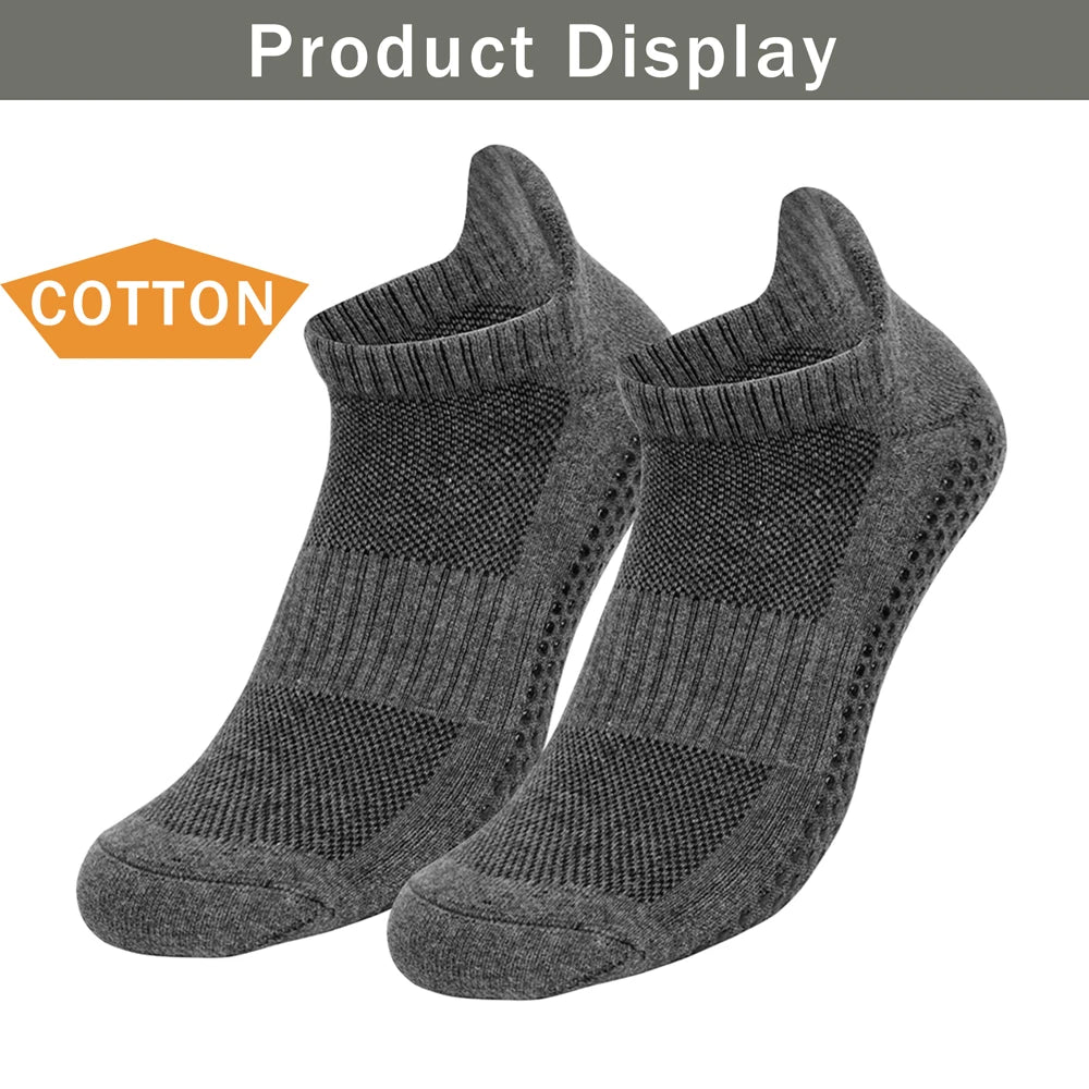 1 Pair Unisex No Show Socks Towel Liner Non Slip Athletic Yoga Gym Indoor Fitness Ankle