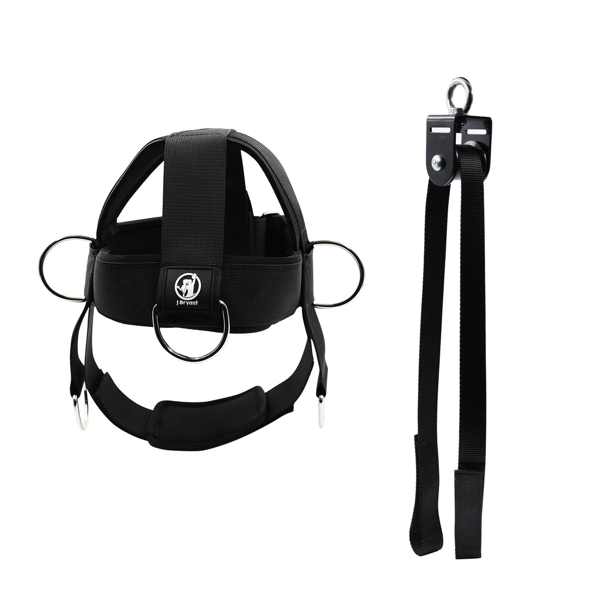 Neck Training Harness with Pulley System – Adjustable Head Strap for Neck Strength Workout with Steel Chain Powerlifting