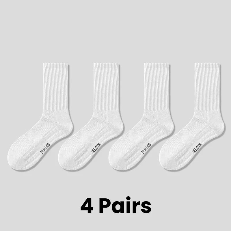 Men's Thick Bottom Sweat Absorbing and Breathable Sports Socks with Bottom Cushion for Running Professional Sports Men's Socks