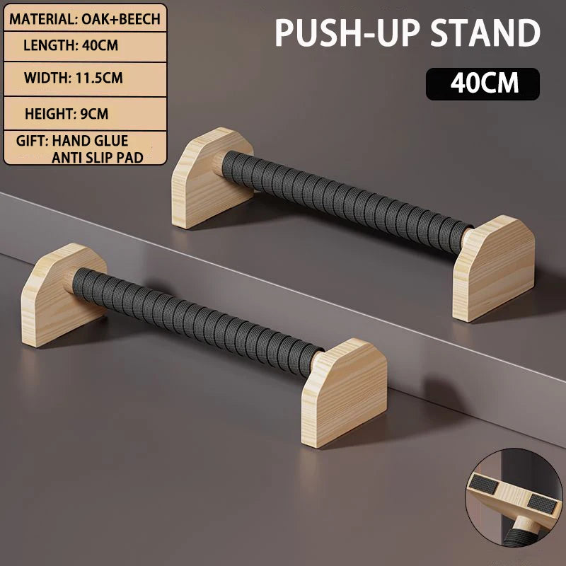 Push-up Stand Wood Pushup Bars Exercise Non-Slip Parallettes Handle Stands Calisthenics Fitness Equipment Home Strength Training