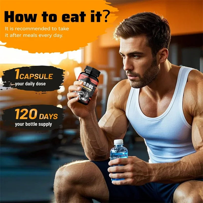 Muscle Builder Capsules - Helps Increase Strength, Endurance, Protein Synthesis, Build Muscle Mass, Abs, Energy