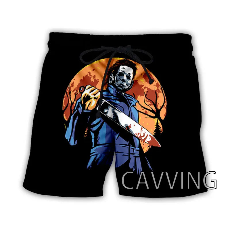 New Fashion Women/Men's 3D Print Halloween Michael Myers Summer Beach Shorts Streetwear Men Quick Dry Vacation Casual Shorts