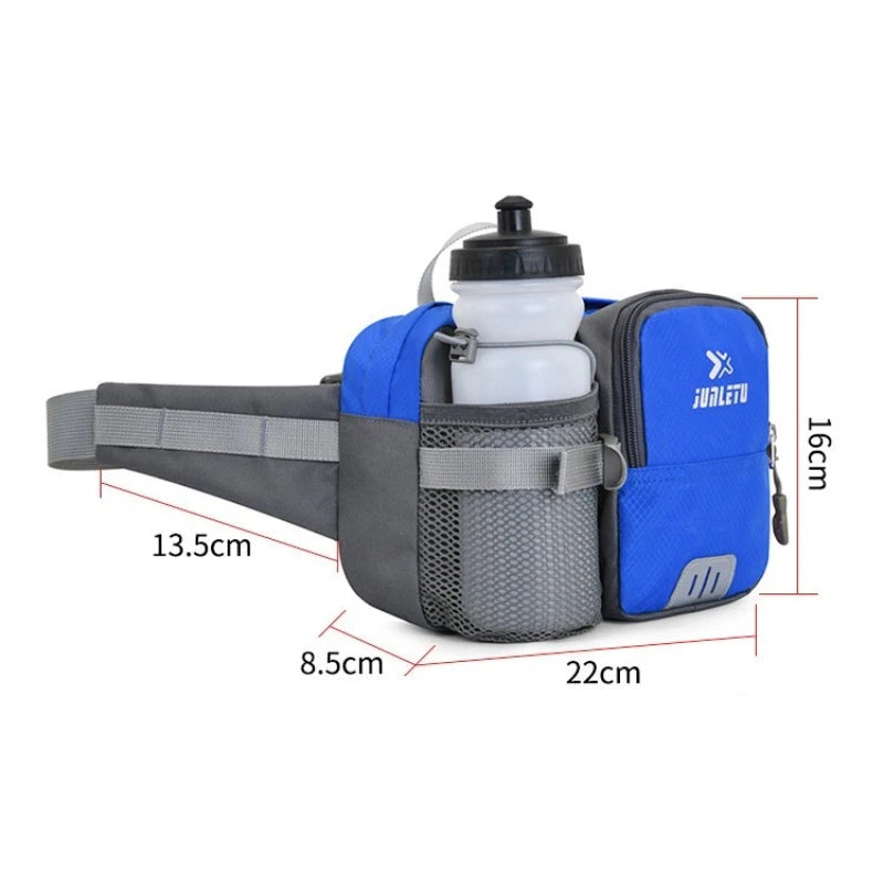 Running Bags Water-Resistant Adjustable Fanny Pack with Bottle Holder Multi-Pockets for Hiking Running Cycling Travel Outdoor