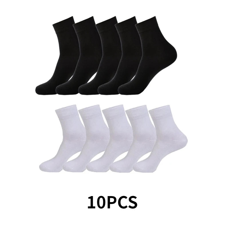 5/10 Pairs Men's Cotton Socks New Style Black Business Men Socks Soft Breathable Summer Winter for Male Socks Plus Size 38-45