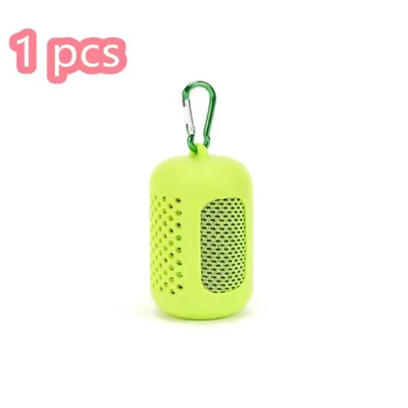 1-100 pcs Sport Towel with Mini Silicon Gel Set Portable Cold Towel Fitness Sport GYM Running Outdoor Quick Dry Cool Towel