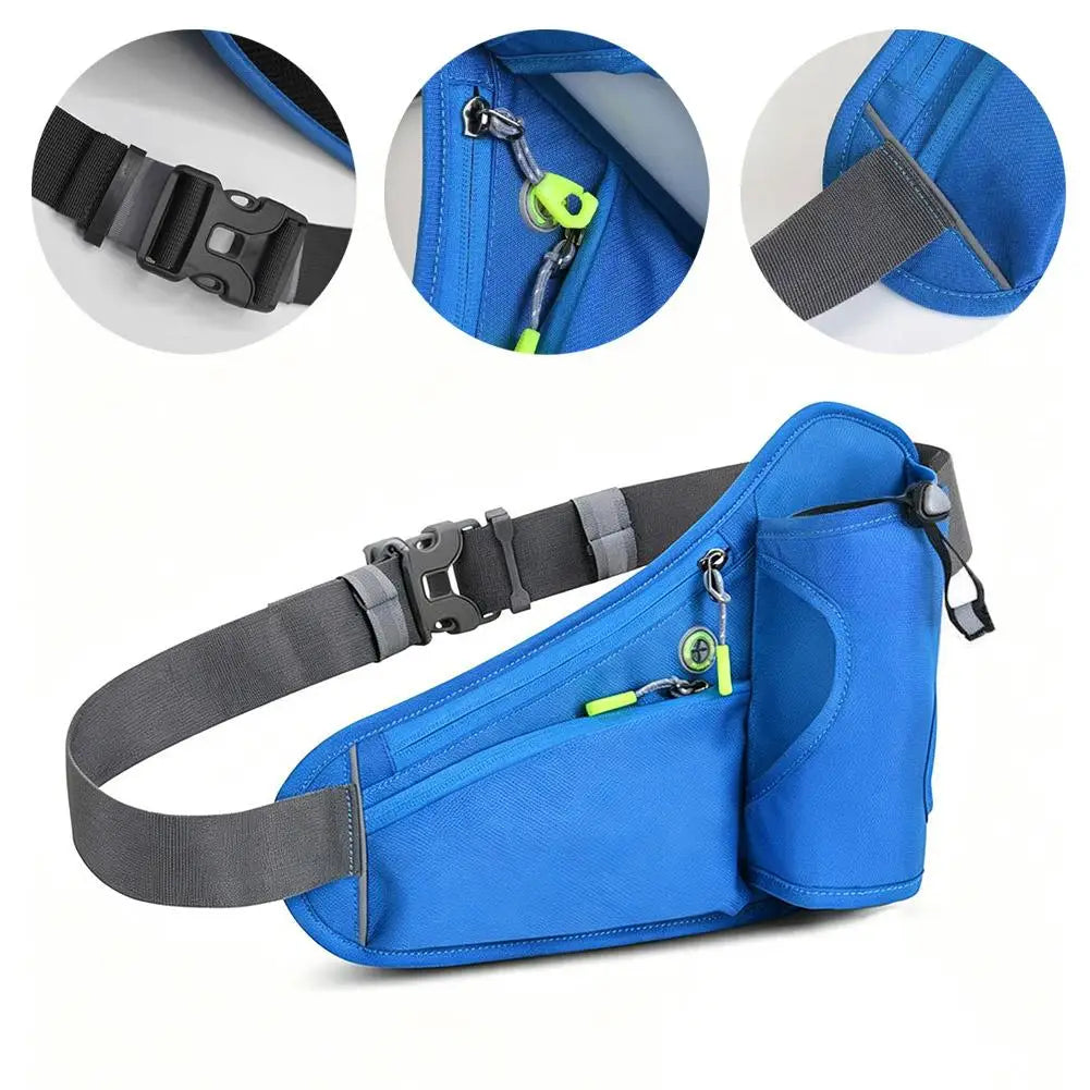 Fanny Pack with Water Bottle Holder Crossbody Bag with Extension Strap Running Belt Hydration Waist Pack for Walking Running