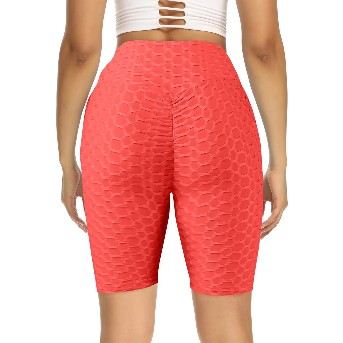 Women's Sexy Capris Yoga shorts Fitness ,Buttocks, Bubble Sports Leggings With Pockets leggings Peach Hip-lifting Sports Pants