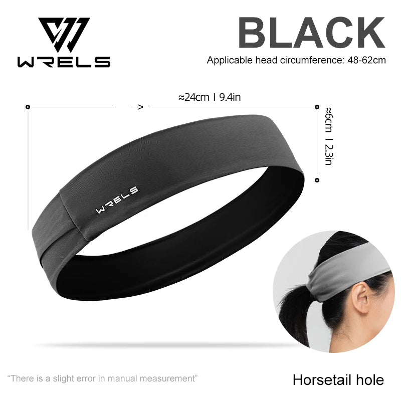 WRELS Sports Headband Running Fitness Sweatband Elastic Absorbent Sweat Cycling Jog Tennis Yoga Gym Head Band Hair Bandage