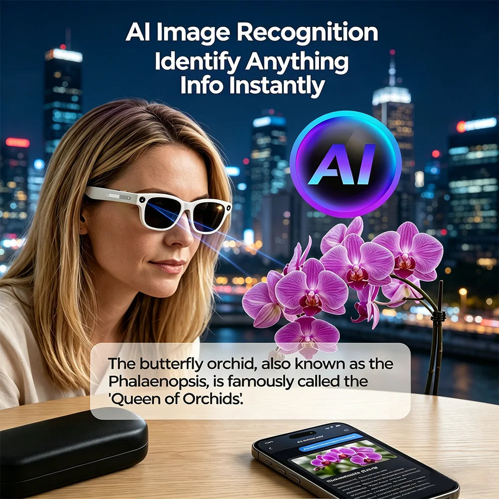 2026 New Upgrade Smart Glasees with Camera Video Recording AI Photo Recognition Bluetooth Call Translation Voice Sunglasses Man