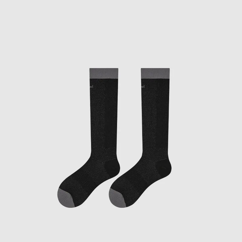 Women's Summer Autumn Thin Mid-Calf Compression Socks Anti-Slip Breathable Seamless for Yoga Running Fitness Hiking for Lady
