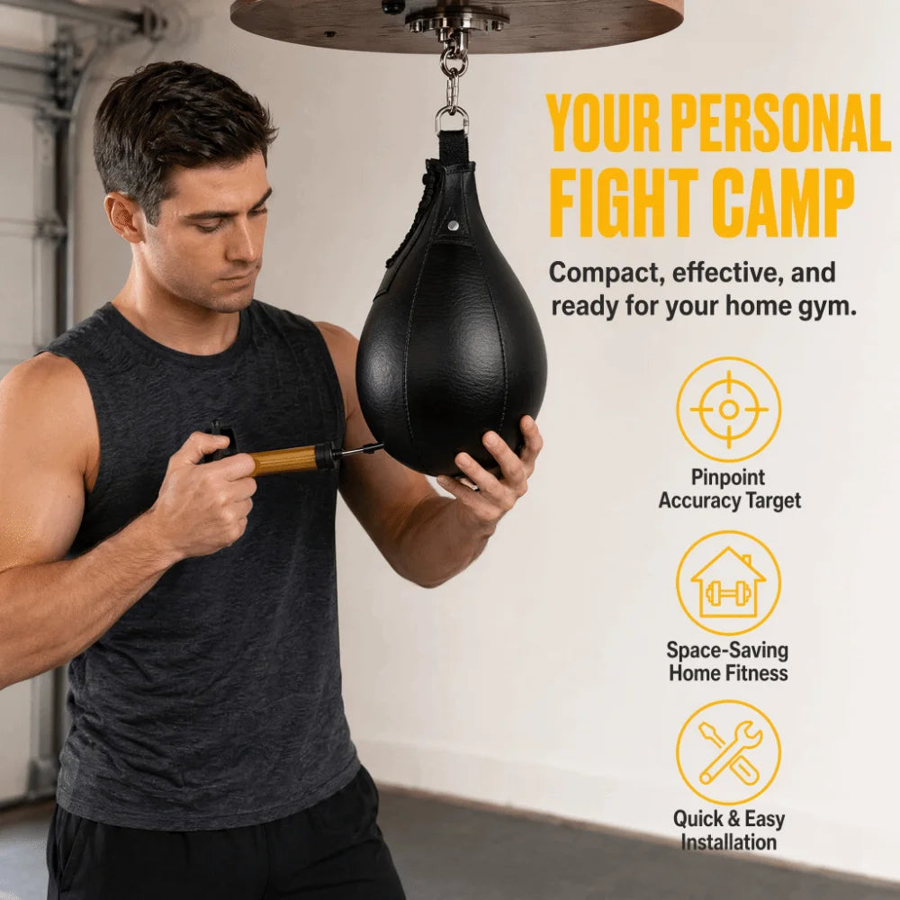 2pcs PU Leather Boxing Speed Bag Stitched Hanging Reaction Ball Impact Absorbing Lightweight Punching Trainer Boxing Training