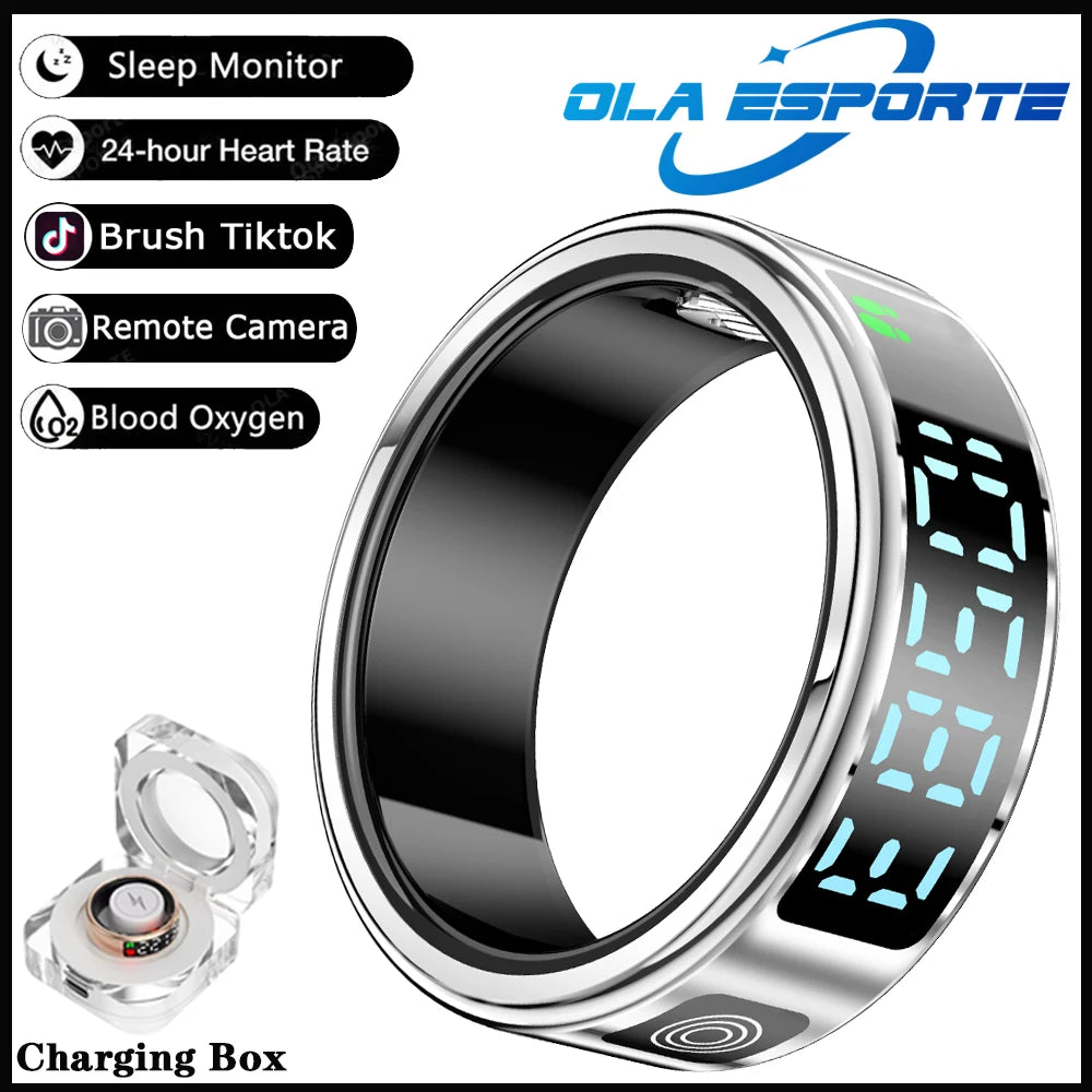 2026 NEW Smart Ring Men Women Charging Case HR SpO2 Blood Pressure Sleep Sport IP68 5ATM Waterproof Holiday Gift Android IOS