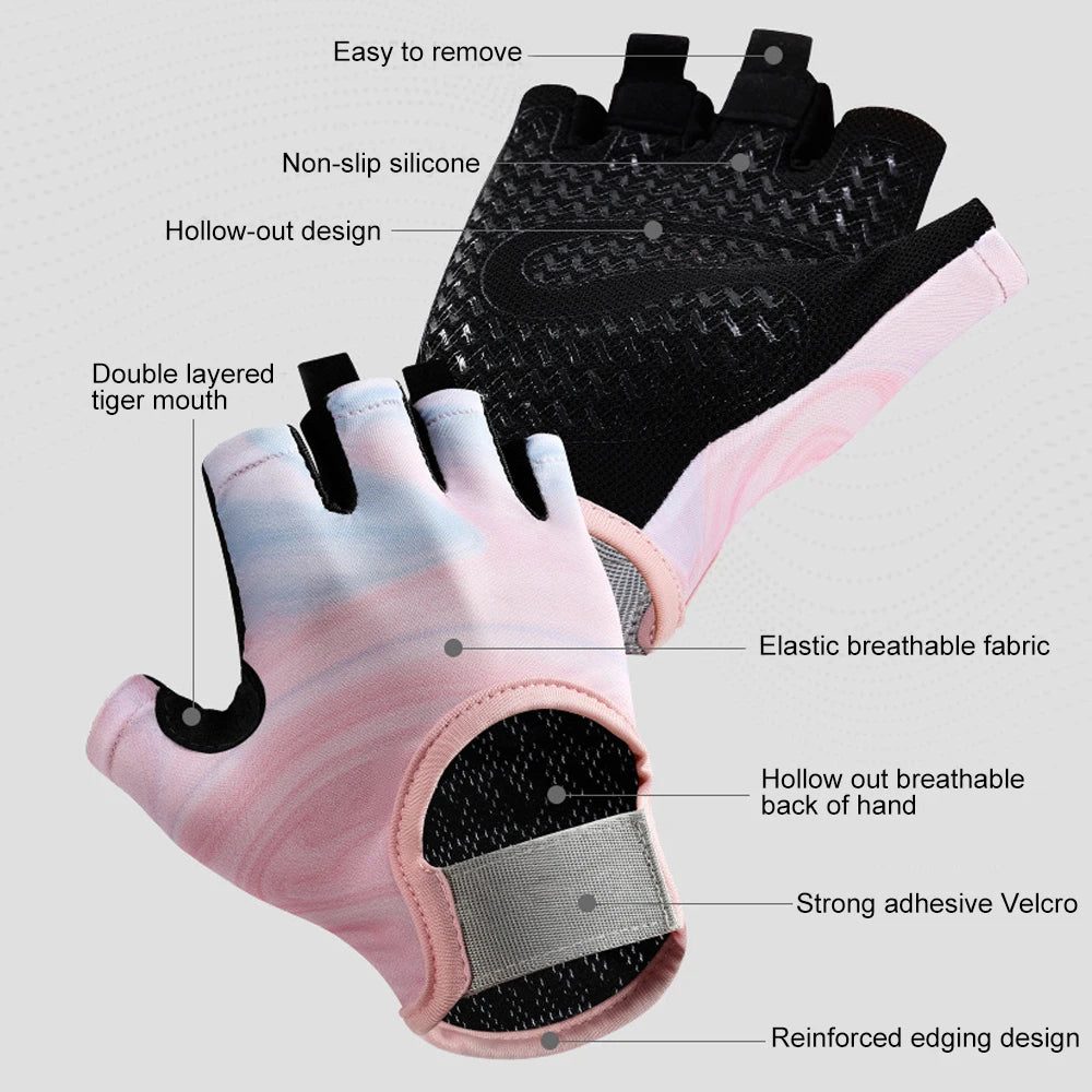 1Pair Workout Anti-Slip Gloves for Women Men, Breathable Adjustable Strap Gym Gloves for Weightlifting Cycling Gym Accessories