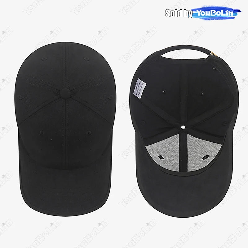 High Quality Simple Style Cotton Wide-Brim Stiff Top Baseball Cap Outdoor Casual Sports Sunshade Duckbill Cap