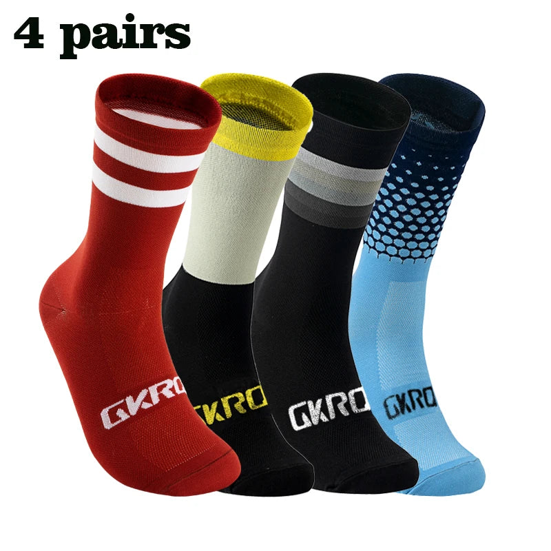 4 Pais High Quality Profession Team Men Women Cycling Socks Bike Socks Breathable Bicycle Socks Outdoor Sportswear Racing Socks