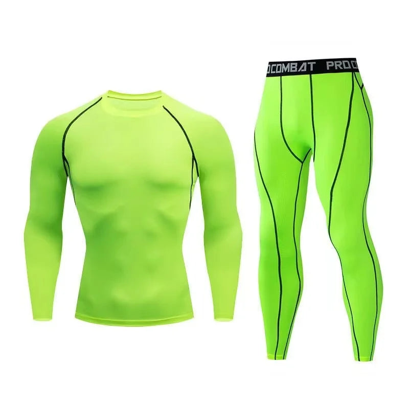 Men's Running Set Gym Jogging Thermo underwear xxxxl Second skin Compression Fitness MMA rashgard Male Quick dry Track suit