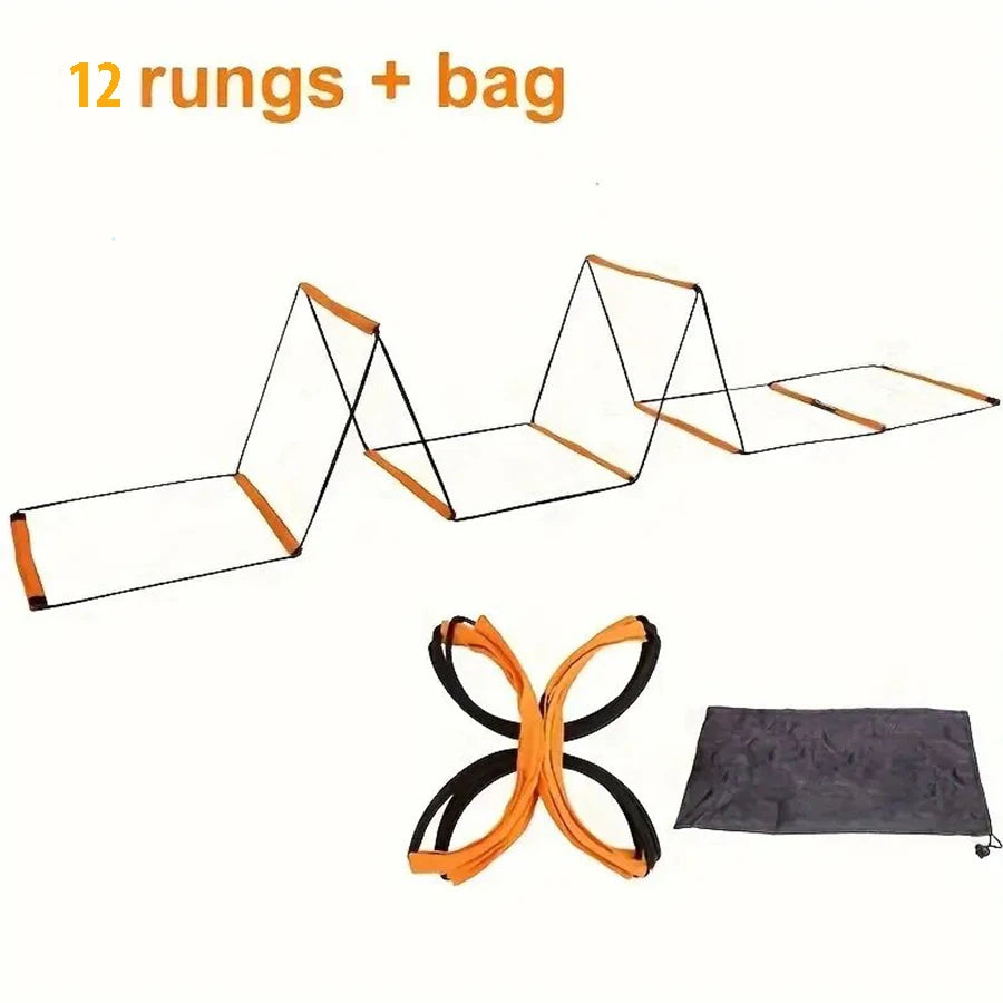 6/8/10/12-Grid Multi-Purpose Agility Ladder - Soft, durable, portable training equipment for fitness, speed and agility training