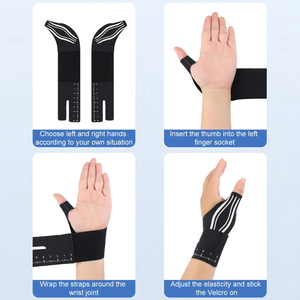 1PCS 2-in-1 Ultra-Thin Thumb & Wrist Brace - Adjustable Compression for Carpal Tunnel, Trigger Thumb, Tendonitis & Ulnar Support