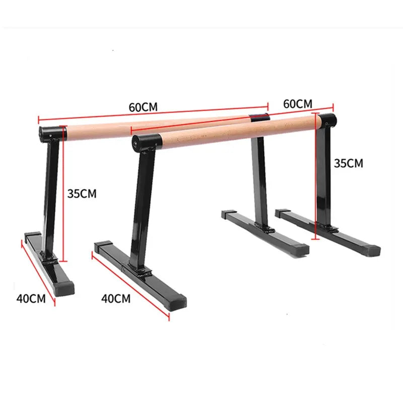 Fitness Parallel Bars Wooden Steel Push Up Handstand Antiskid Bracket Rack Weight Muscle Training Grip Handle Exercise Equipment