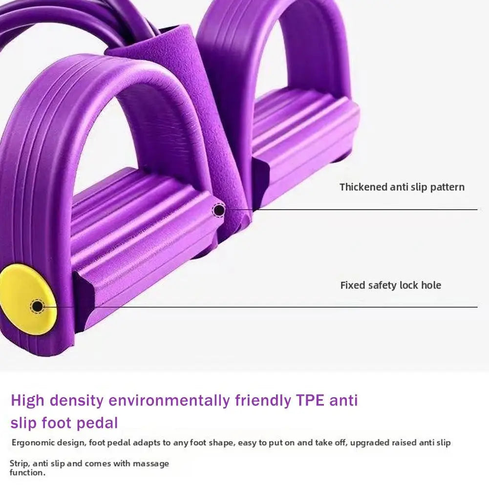 6-Tube Yoga Resistance Band Pedal Puller Elastic Pull Rope Adjustable Resistance Trainer Abdomen Waist Exercise Band Durable