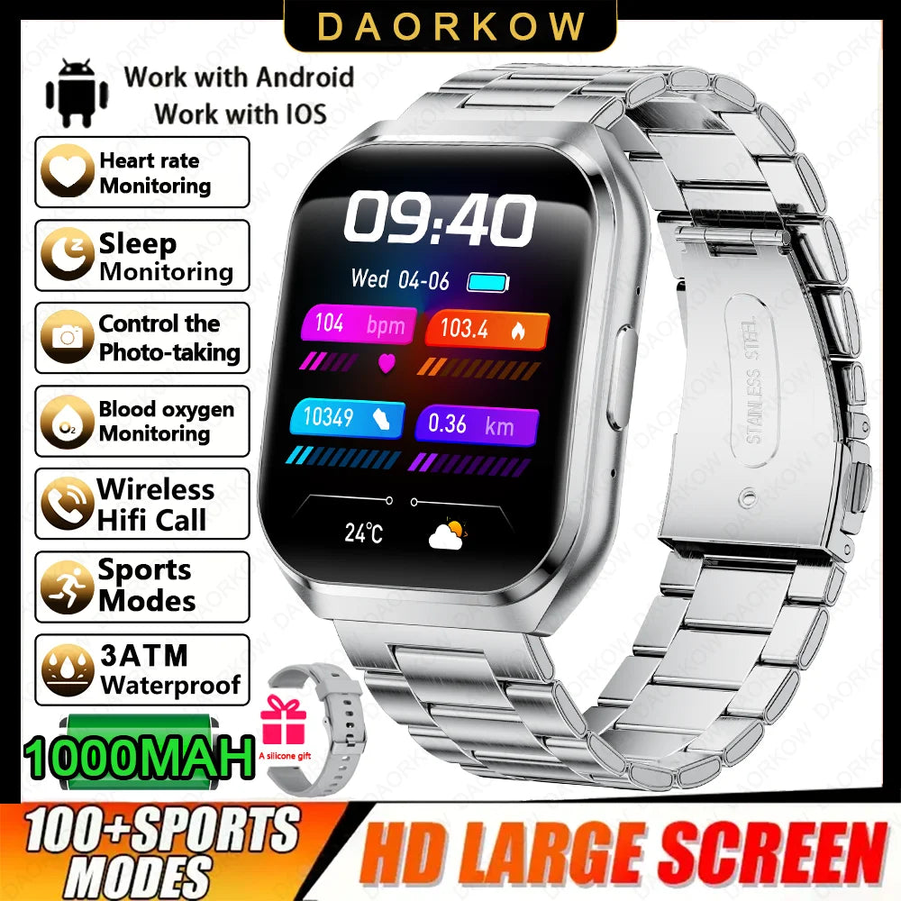 2026 NEW Smart Watch 1000mAh Large Battery Sports Modes Tracker Heart Rate Bluetooth Call 1.83'' HD Screen Waterproof GPS Woman