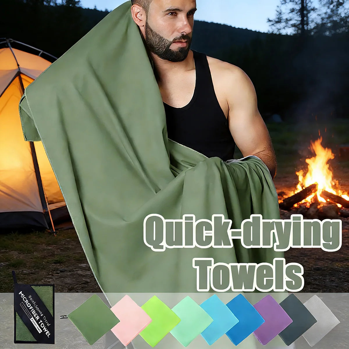 Ultra Absorbent Quick Dry 6 Sizes High Quality Microfiber Towel Portable Bag Yoga Beach Gym Camping Travel Lightweight Portable