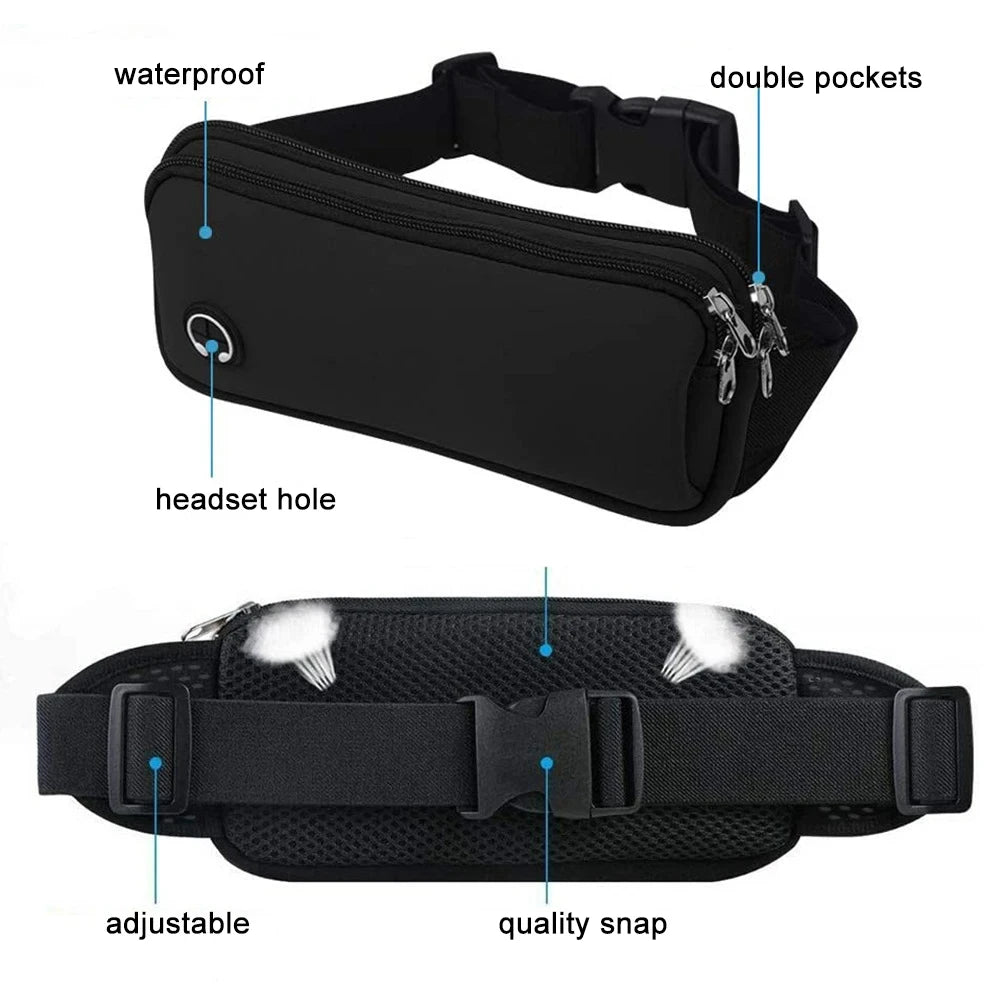 Running Belt Waist Bag Sports Fanny Pack Women Men Phone Pouch Gym Banana Bags Run Accessories