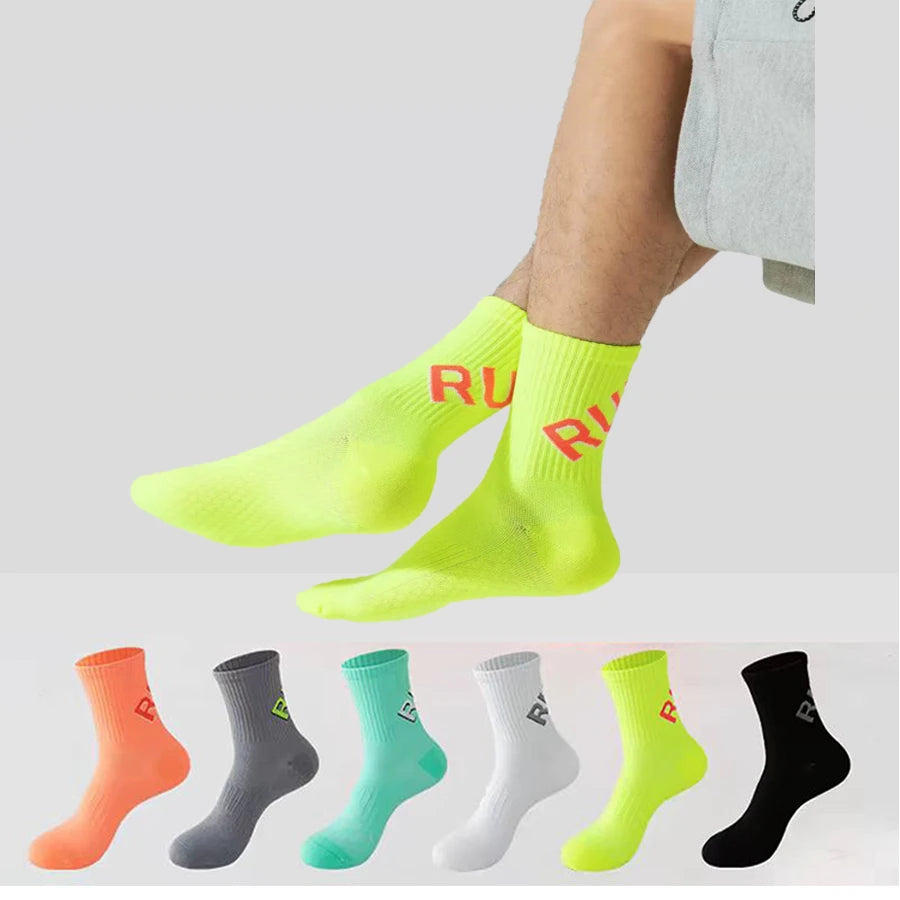 2Pairs Of Running Socks For Men And Women, Short Tube Towel Bottom Sports , Low Top Marathon , Fitness Basketball pressure Socks