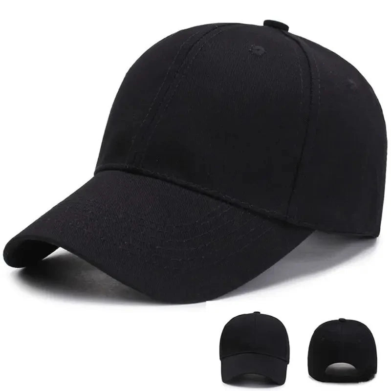 Unisex Baseball Cap – Adjustable Black Sports Hat for Outdoor Casual Summer Wear