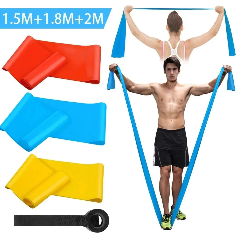 1 Sizes 1.5M 3PCS BandsResistance Bands Elastic Fitness Tapes Yoga Pilates Crossfit Stretching Muscular Work Out Equipment