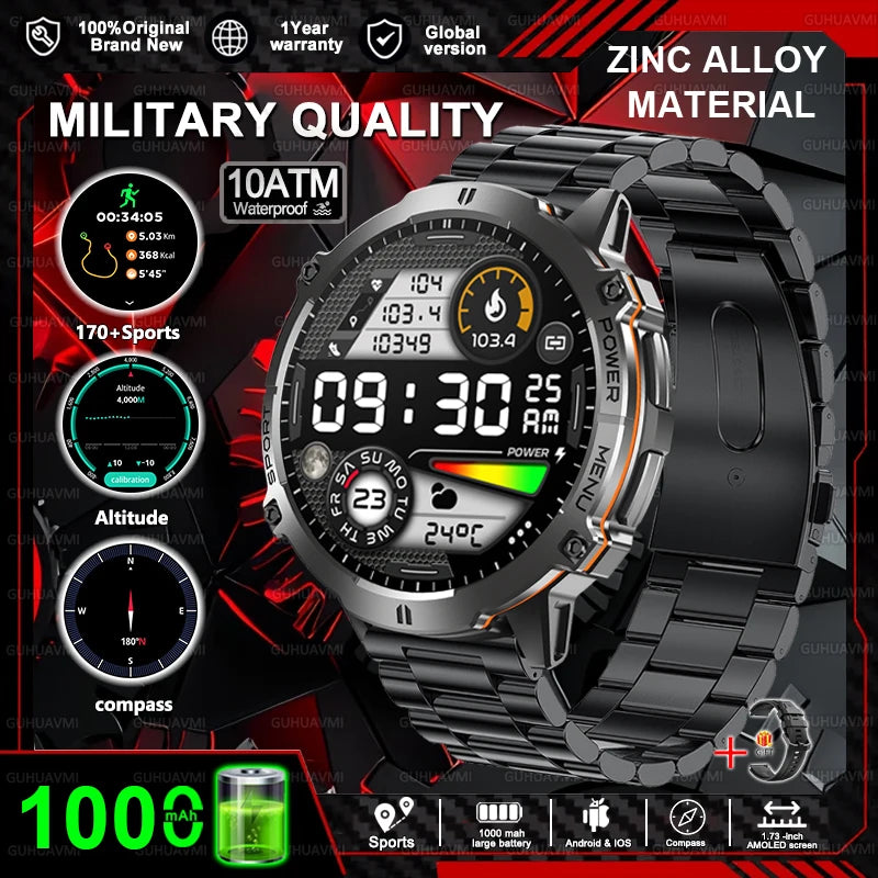 2025 New T-Rex3 1000mAh Battery Sports SmartWatch 1.73