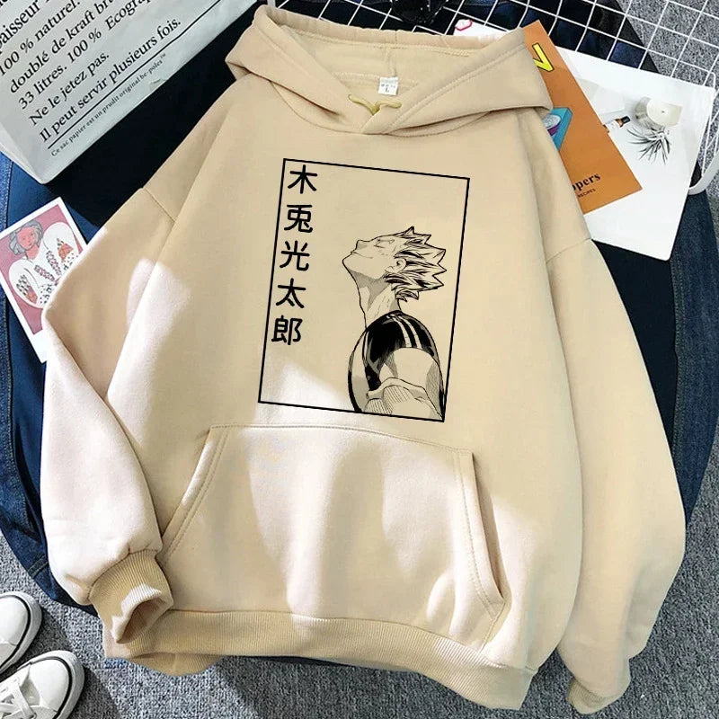 90s Japanese Anime Haikyuu Hoodies Women Funny Karasuno Fly High Graphic Streetwear Fashion Male Sweatshirts Unisex Harajuku