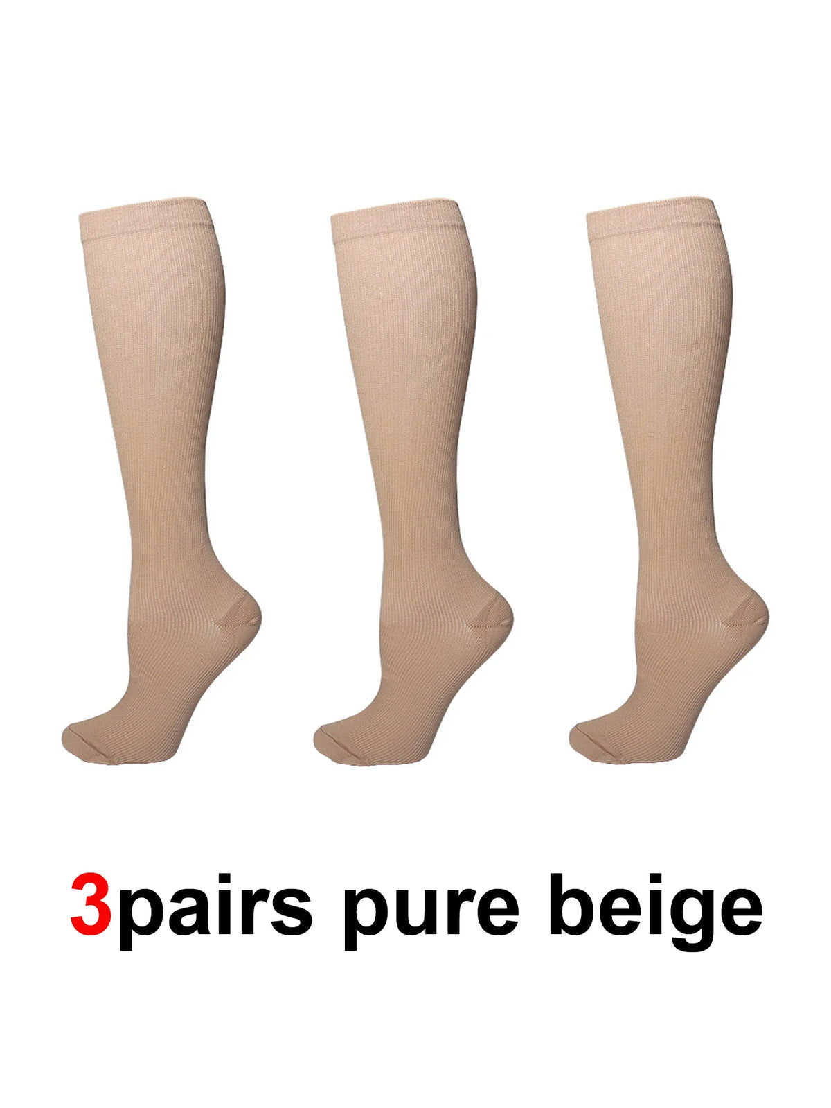 6Pairs Copper Ion Sports Compression Socks for Men Women Solid Color Compression Pressure Socks for Cycling Football Basketball