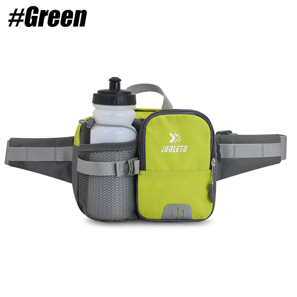 Water-Resistant Adjustable Fanny Pack with Bottle Holder & Multi-Pockets for Hiking, Running, Cycling, Travel, Outdoor