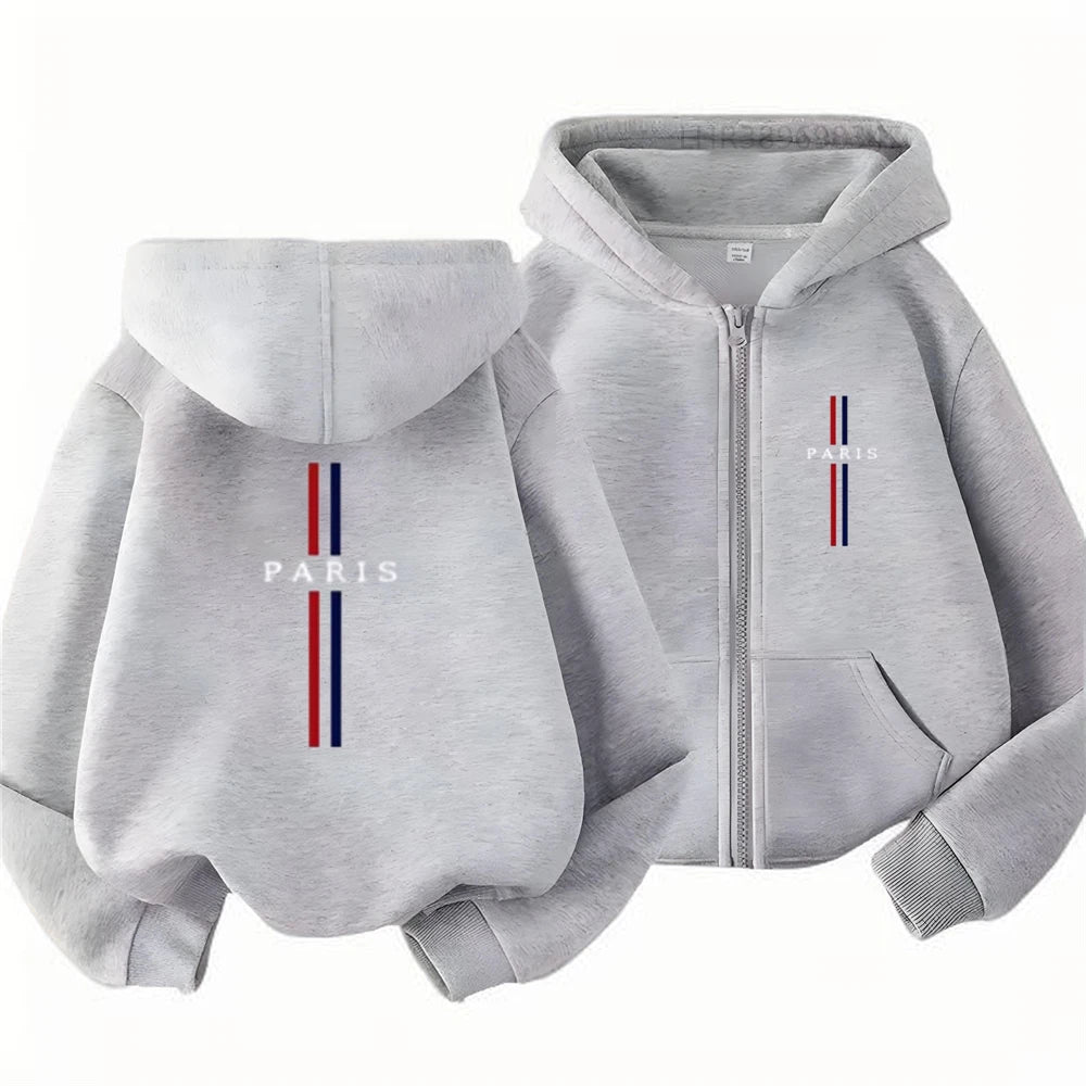 Children Coat Zipper Style Hoodies Girls Boys Age 3-12 Kids Fashion Black Pink Autumn Long Sleeves Clothing Brand Printing