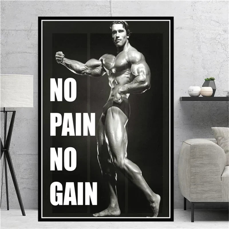Modern Classic Wall Art Arnold Schwarzenegger Bodybuilding Fitness Oil Painting Posters Prints Home Bedroom Living Room Decor