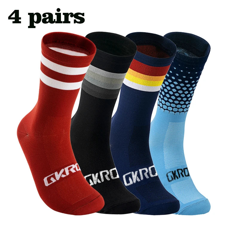 4 Pais High Quality Profession Team Men Women Cycling Socks Bike Socks Breathable Bicycle Socks Outdoor Sportswear Racing Socks