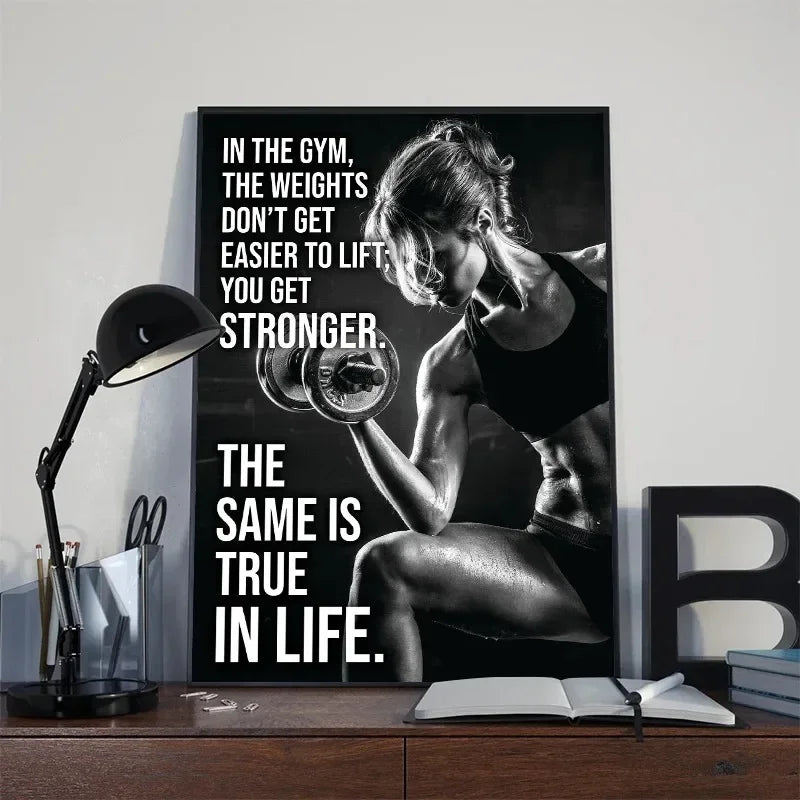 Workout Inspirational Quotes Prints Motivational Fitness Poster Bodybuilding Canvas Painting Wall Art Picture for Gym Home Decor