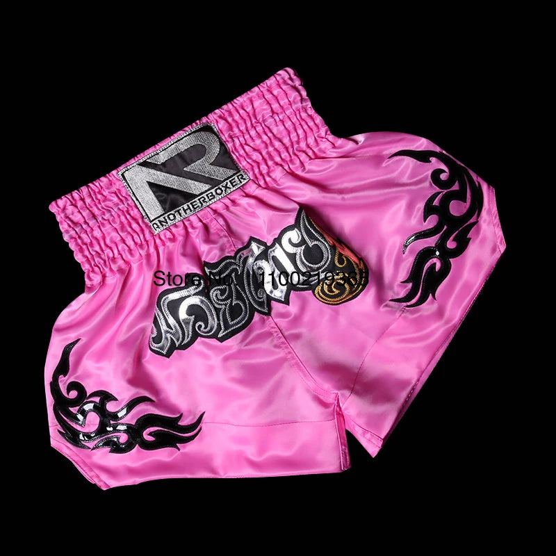 Tiger Muay Thai Shorts Satin Kick Boxing Shorts Mens Women Kids Gym Martial Arts MMA Training Clothes BJJ Fight Kickboxing Pants