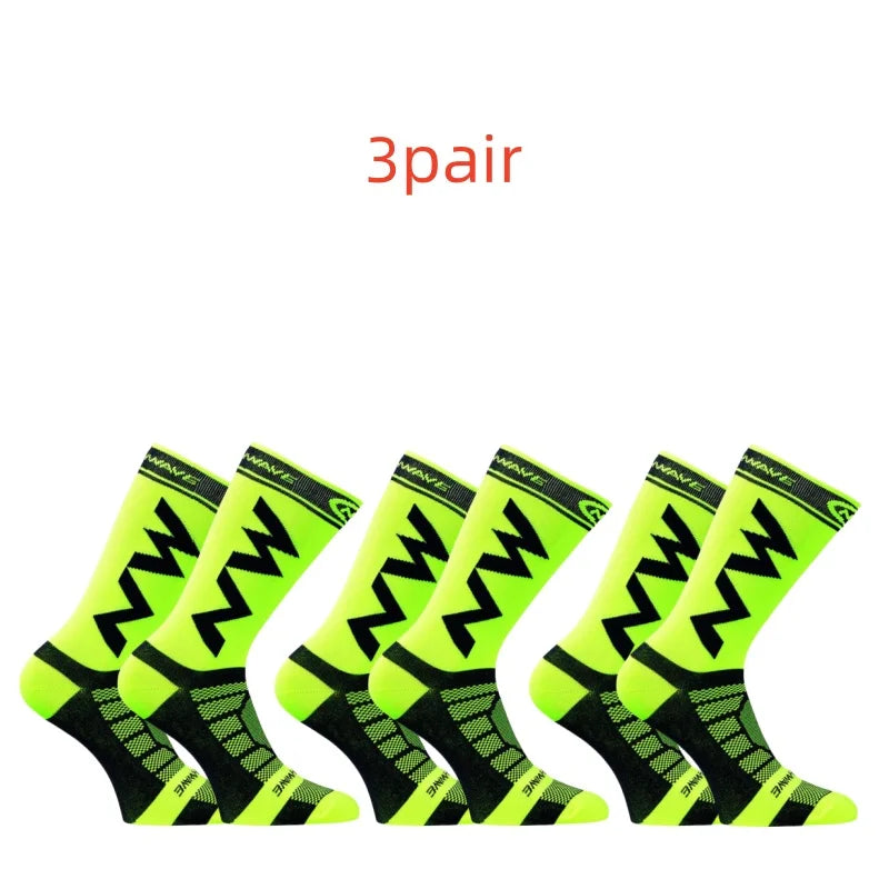 3 pairs of professional men's and women's outdoor sports cycling socks, sports socks, odor proof and breathable yoga nylon socks