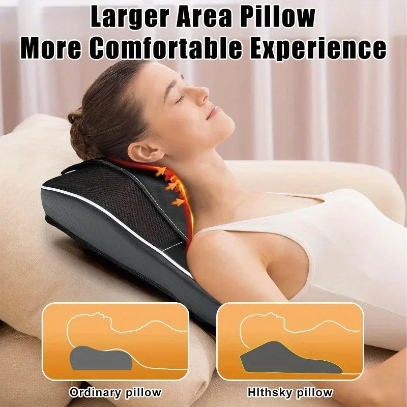 Jinkairui Electric Shiatsu Massage Pillow Neck Airbag Traction Body Massager Car with Heating and Vibration Function