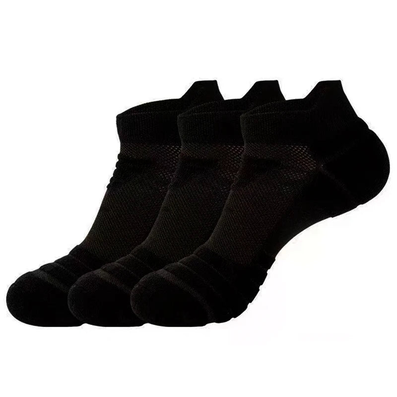 3Pair Professional Fitness Sports Socks Towel Bottom Non-Slip Running Socks Men Women Short Quick-Drying Basketball Training Sox