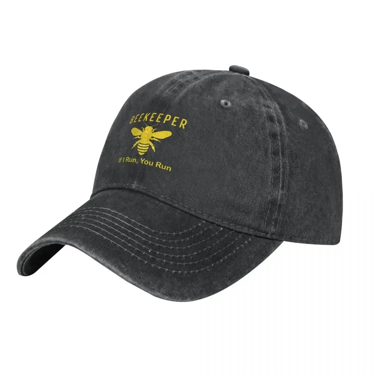 Beekeeper If I Run You Run Baseball Cap Funny Beekeeping Outdoor Fashion Hip Hop Hats Fashion Printed Washed Baseball Caps